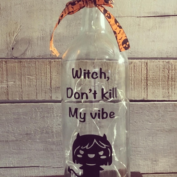Handmade- Witch Vibe logo lighted wine bottle - Picture 2 of 10